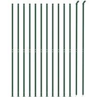 Berkfield Home Durable Chain Link Fence with Flange Green 1.4x25 m
