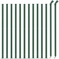 Berkfield Home Durable Chain Link Fence with Flange Green 1x25 m