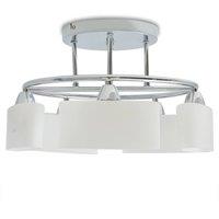 Berkfield Home Modern Ceiling Lamp with Ellipsoid Glass Shades for 5 E14 Bulbs 200 W in White