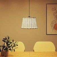 Berkfield Home Charming Ceiling Lamp Shade White 40x26 cm Wicker | Size: 40x26 cm