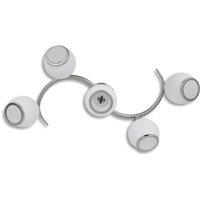 Berkfield Home Modern Ceiling Lamp with Glass Shades on Waving Rail for 5 E14 Bulb in White
