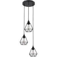 Berkfield Home Gorgeous Ceiling Lamp with Diamond Design Black 3 x E27 Bulbs