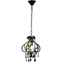 Berkfield Home Beautiful Ceiling Lamp with Beads Black Round E14