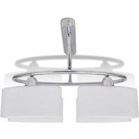 Berkfield Home Modern Ceiling Lamp with Ellipsoid Glass Shades for 4 E14 Bulbs in White
