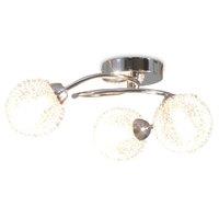 Berkfield Home White Ceiling Lamp with 3 LED Bulbs G9 120 W in Silver