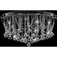 Berkfield Home Beautiful Ceiling Lamp with Crystal Beads Silver Round 4 x G9 Bulbs