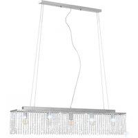 Berkfield Home Traditional Ceiling Lamp with Crystal Beads Silver 104 cm E14