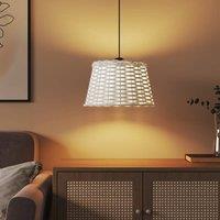 Berkfield Home Charming Ceiling Lamp Shade White 38x23 cm Wicker | Size: 38x23 cm