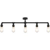 Berkfield Home Modern Ceiling Lamp Black 5 x E27 Bulbs