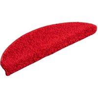Berkfield Home Decorative Carpet Stair Treads 15 pcs Red 56x17x3 cm | Size: Medium
