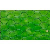 Berkfield Home Plastic Chicken Wire Fence Galvanised with PVC Coating 25x0.75 m Green
