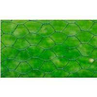 Berkfield Home Plastic Chicken Wire Fence Galvanised with PVC Coating 25x0.75 m Green