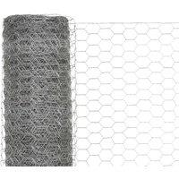 Berkfield Home Sturdy Chicken Wire Fence Galvanised Steel 25x1.5 m Silver