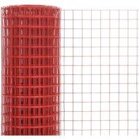 Berkfield Home Sturdy Chicken Wire Fence Steel with PVC Coating 10x1.5 m Red