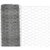 Berkfield Home Sturdy Chicken Wire Fence Galvanised Steel 25x1.5 m Silver
