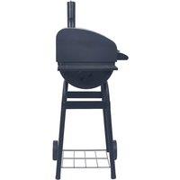 Berkfield Home Durable Charcoal BBQ Grill Smoker with Bottom Shelf Black