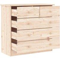 Berkfield Home Beautiful Chest of Drawers ALTA 77x35x73 cm Solid Wood Pine in Light Tan | Size: 77 x 35 x 73 cm