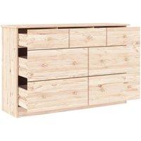Berkfield Home Beautiful Chest of Drawers ALTA 112x35x73 cm Solid Wood Pine in Light Tan | Size: 112 x 35 x 73 cm