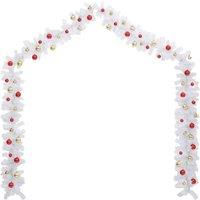 Berkfield Home Suitable Christmas Garland Decorated with Baubles White 10 m