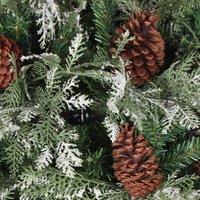 Berkfield Home Beautiful Christmas Tree with Pine Cones Green & White 225 cm PVC&PE