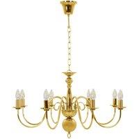 Berkfield Home Elegant Chandelier Golden 8 x E14 Bulbs in Gold