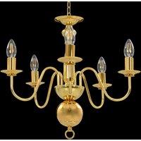 Berkfield Home Elegant Chandelier Golden 5 x E14 Bulbs in Gold