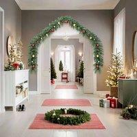 Berkfield Home Green Christmas Garland Decorated with Baubles & LED Lights 10 m