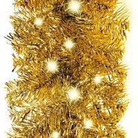 Berkfield Home Cosy Christmas Garland with LED Lights 5 m Gold