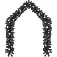 Berkfield Home Cosy Christmas Garland with LED Lights 10 m Black
