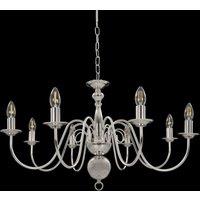 Berkfield Home Elegant Chandelier Silver 8 x E14 Bulbs
