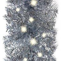 Berkfield Home Cosy Christmas Garland with LED Lights 10 m Silver