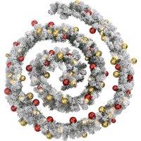 Berkfield Home Stunning Christmas Garland with Baubles & LED Lights Green 5 m PVC
