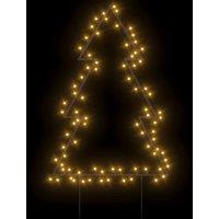 Berkfield Home Warm Christmas Light Decoration with Spikes Tree 80 LEDs 60 cm in Black