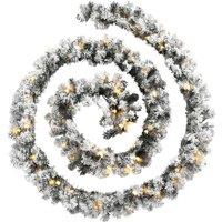 Berkfield Home Stunning Christmas Garland with LED Lights Green 5 m PVC