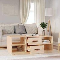 Berkfield Home Beautiful Coffee Table 100x50x41 cm Solid Wood Pine in Light Tan | Size: 100 x 50 x 41 cm