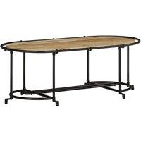 Berkfield Home Beautiful Coffee Table 110x55x40 cm Solid Wood Rough Mango in Brown | Size: 110 x 55 x 40 cm