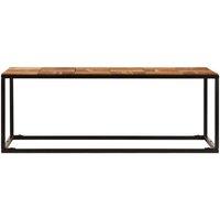 Berkfield Home Durable Coffee Table 110x60x40 cm Solid Acacia Wood & Steel in Brown | Size: 110 x 60 x 40 cm