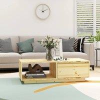 Berkfield Home Modern Coffee Table 110x50x33.5 cm Solid Firwood in Light Brown