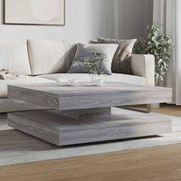 Berkfield Home Modern Coffee Table 360-Degree Rotatable Grey Sonoma 90x90x34.5 cm