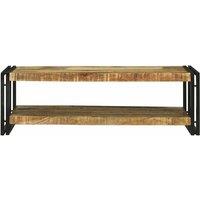 Berkfield Home Modern Coffee Table 120x50x38 cm Solid Wood Rough Mango in Brown | Size: 120 x 50 x 38 cm