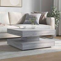 Berkfield Home Modern Coffee Table 360-Degree Rotatable Grey Sonoma 70x70x34.5 cm
