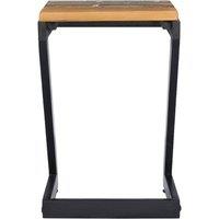 Berkfield Home Durable Coffee Table 30x30x50 cm Solid Teak Wood & Polyresin | Size: 30 x 30 x 50 cm
