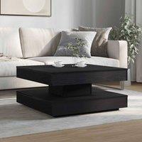 Berkfield Home Modern Coffee Table 360-Degree Rotatable Black 70x70x34.5 cm