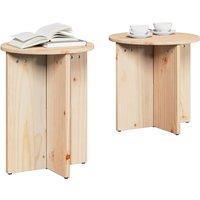 Berkfield Home Decorative Coffee Table 2 pcs Natural Solid pine wood
