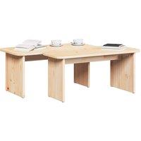 Berkfield Home Decorative Coffee Table 2 pcs Natural Solid pine wood