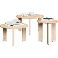 Berkfield Home Traditional Coffee Table 3 pcs Natural Solid pine wood