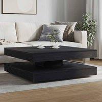 Berkfield Home Modern Coffee Table 360-Degree Rotatable Black Oak 90x90x34.5 cm