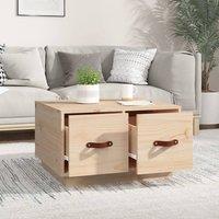 Berkfield Home Beautiful Coffee Table 60x53x35 cm Solid Wood Pine in Light Tan | Size: 60 x 53 x 35 cm