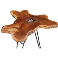 Berkfield Home Durable Coffee Table 70x45 cm Solid Teak Wood & Polyresin