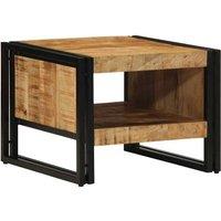 Berkfield Home Beautiful Coffee Table 50x50x38 cm Solid Rough Wood Mango in Brown | Size: 50 x 50 x 38 cm